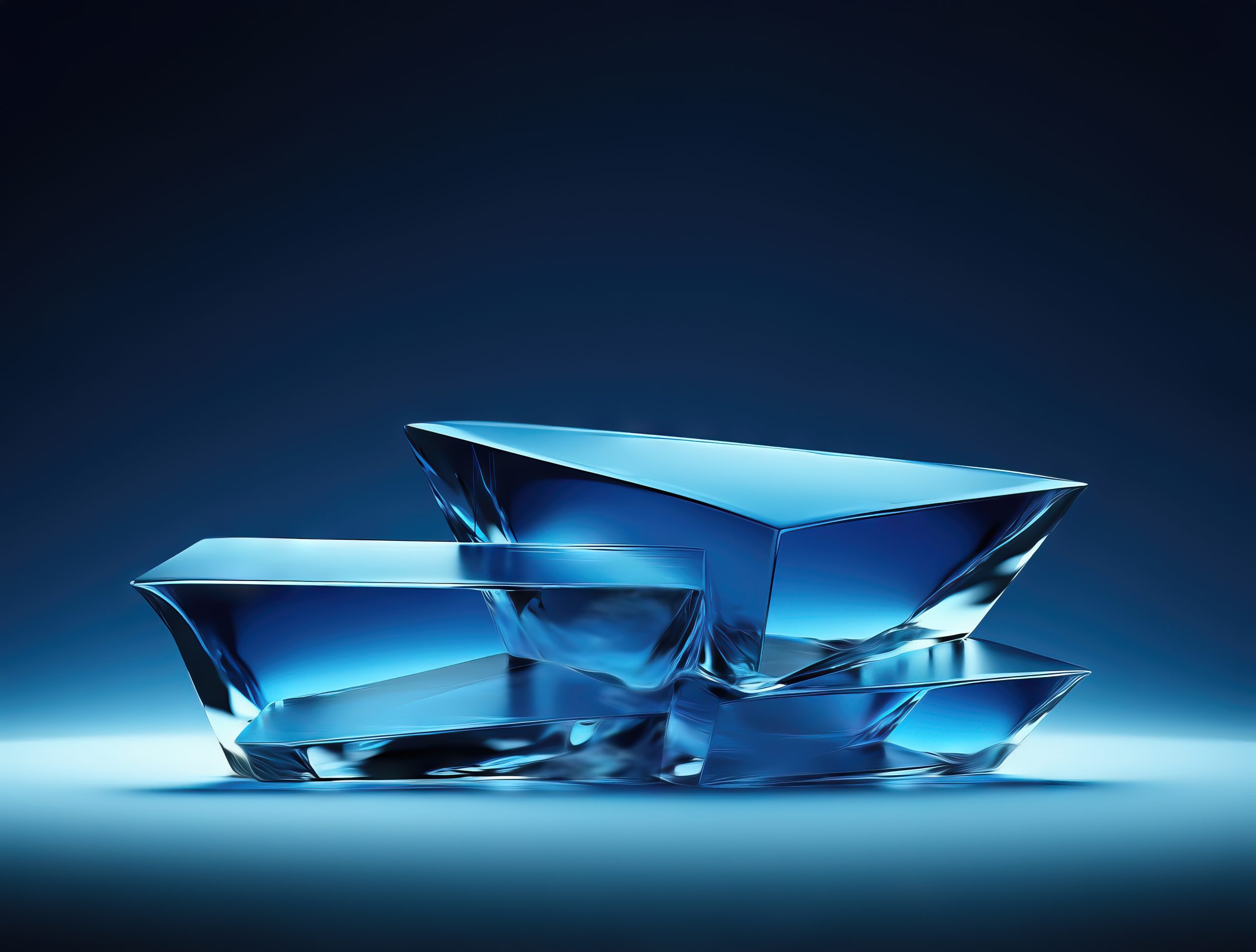 3D Modern Stylish Background with Abstract Ice Shapes